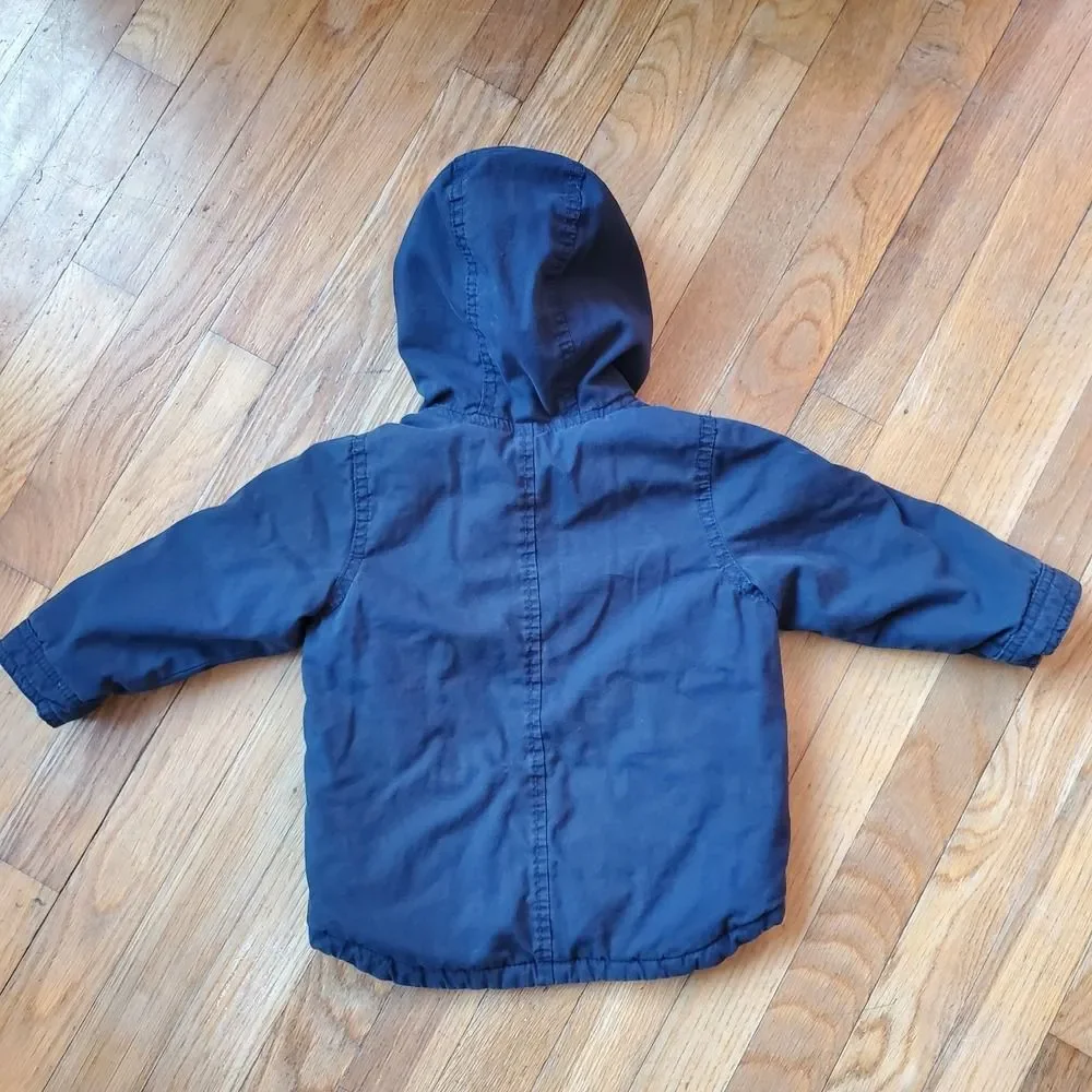 Old Navy hooded Zipper front blue jacket coat size 18 to‎ 24 months